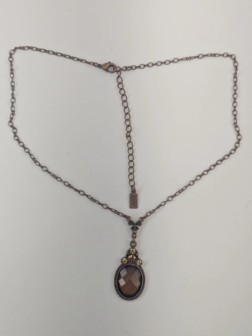 Rose Gold Faceted Pendant Necklace - Elegant Women's Jewelry - Picture 4 of 9